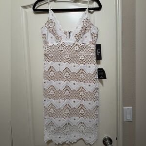 Lulus White crochet/lace pattern Dress